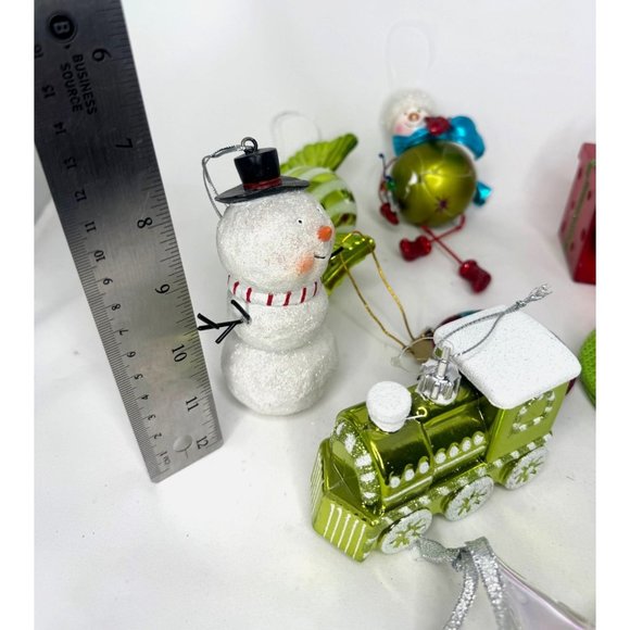 Bright Ornament Lot of 11 Pink Green Red OwlSnowman - Picture 8 of 9